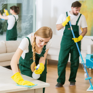 20250904 0347 cleaning team at work remix 01k499wht8fqm9enhsfkmxbg2t